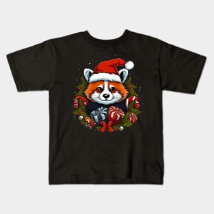 Red Panda Christmas Kids T-Shirt